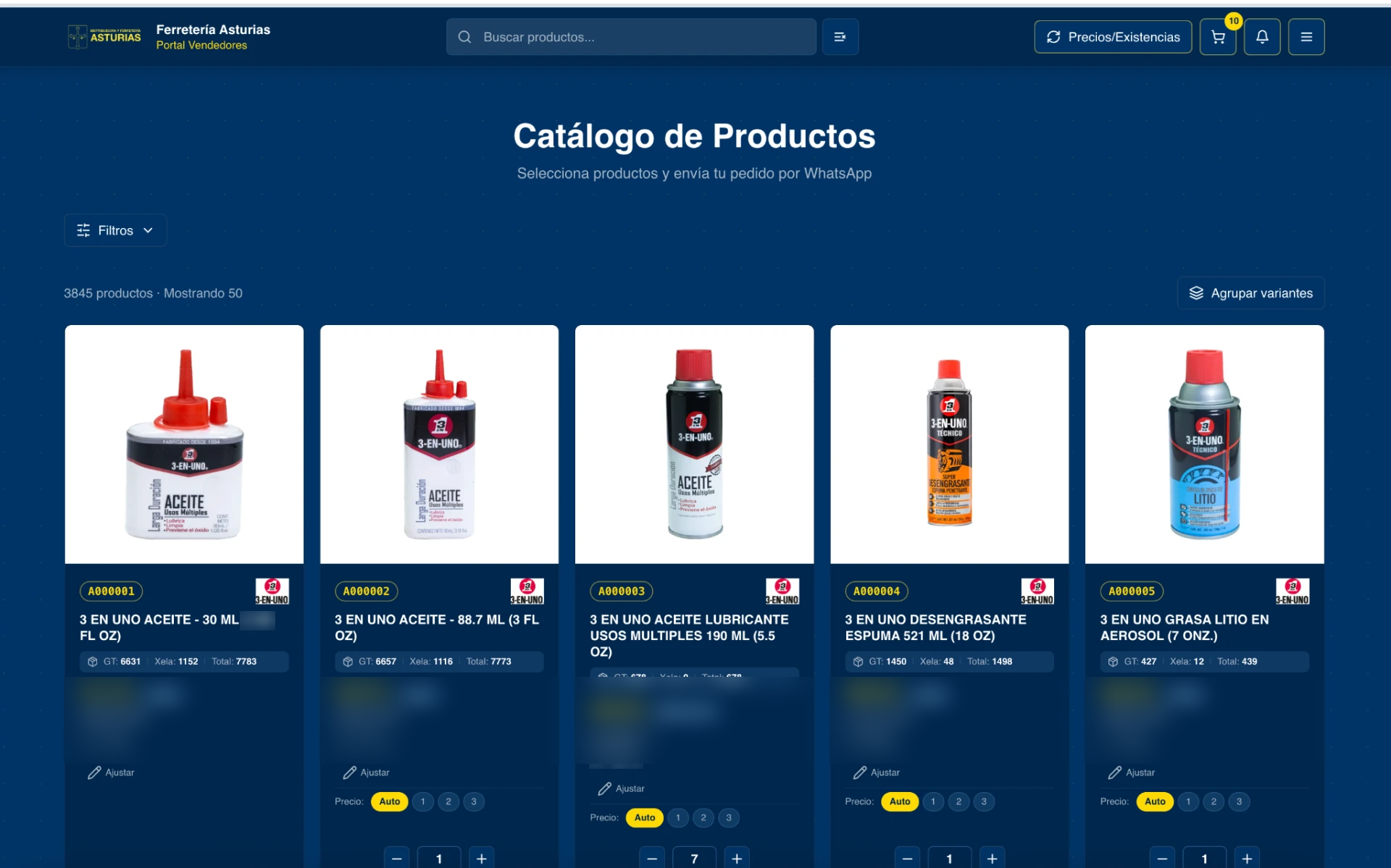 Sales rep ordering portal
